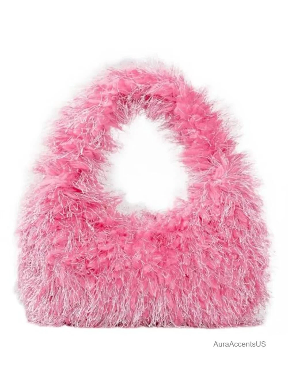 Faux Fur Fluffy Hobo Bag Furry Handbag Purse Fuzzy Tote Shoulder Bag